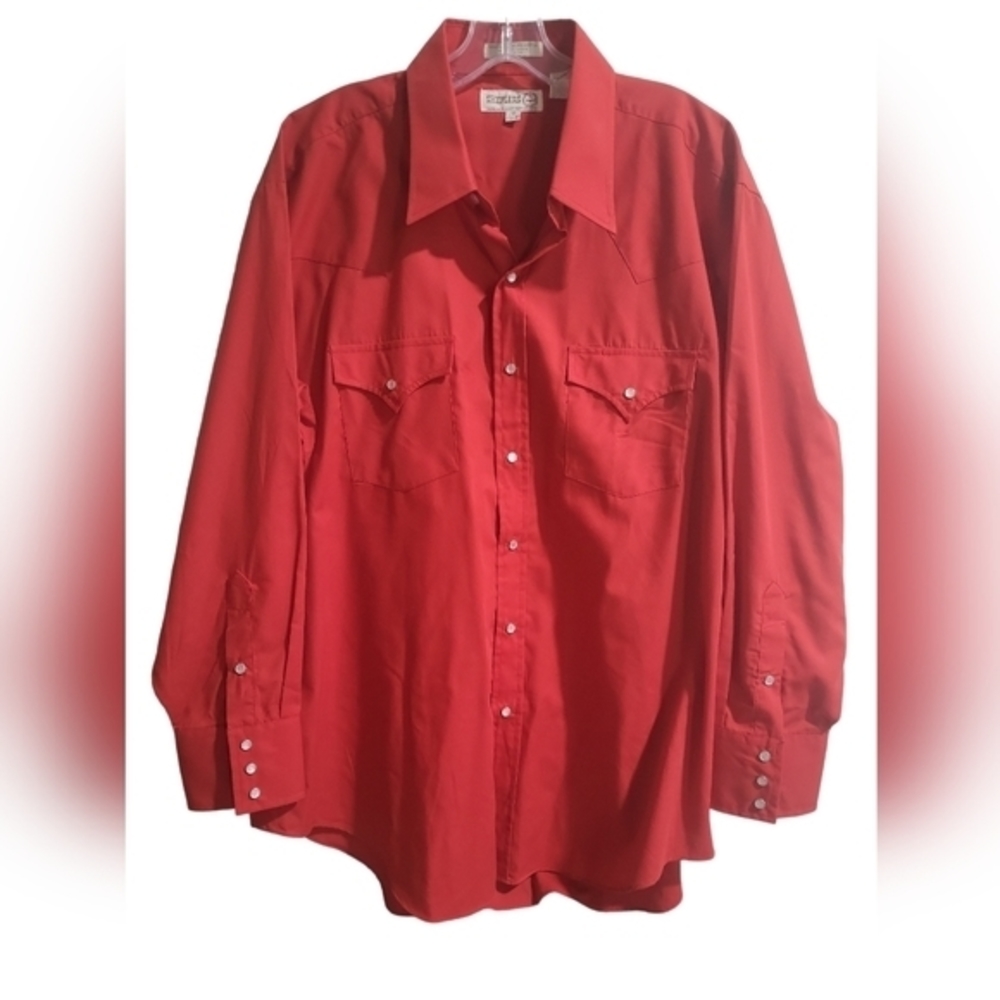 Vintage Sheplers Men's Western Pearlsnap‎ Red Size XL